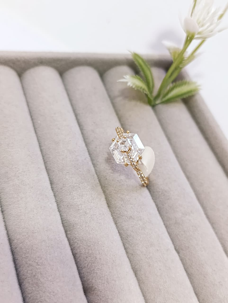 ANILLO PIEDRA HEXAGONAL