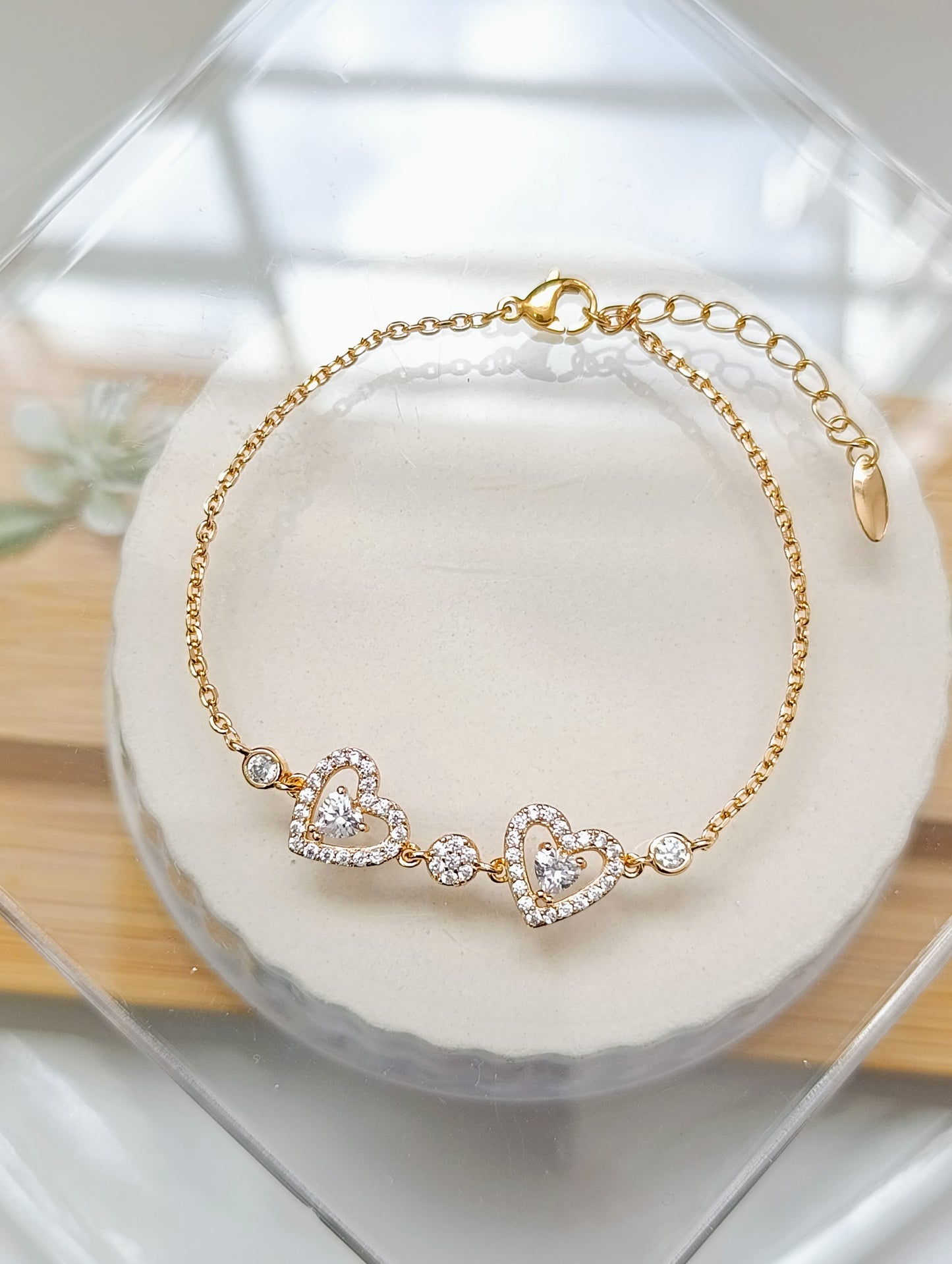 PULSERA CORAZONES DOBLES