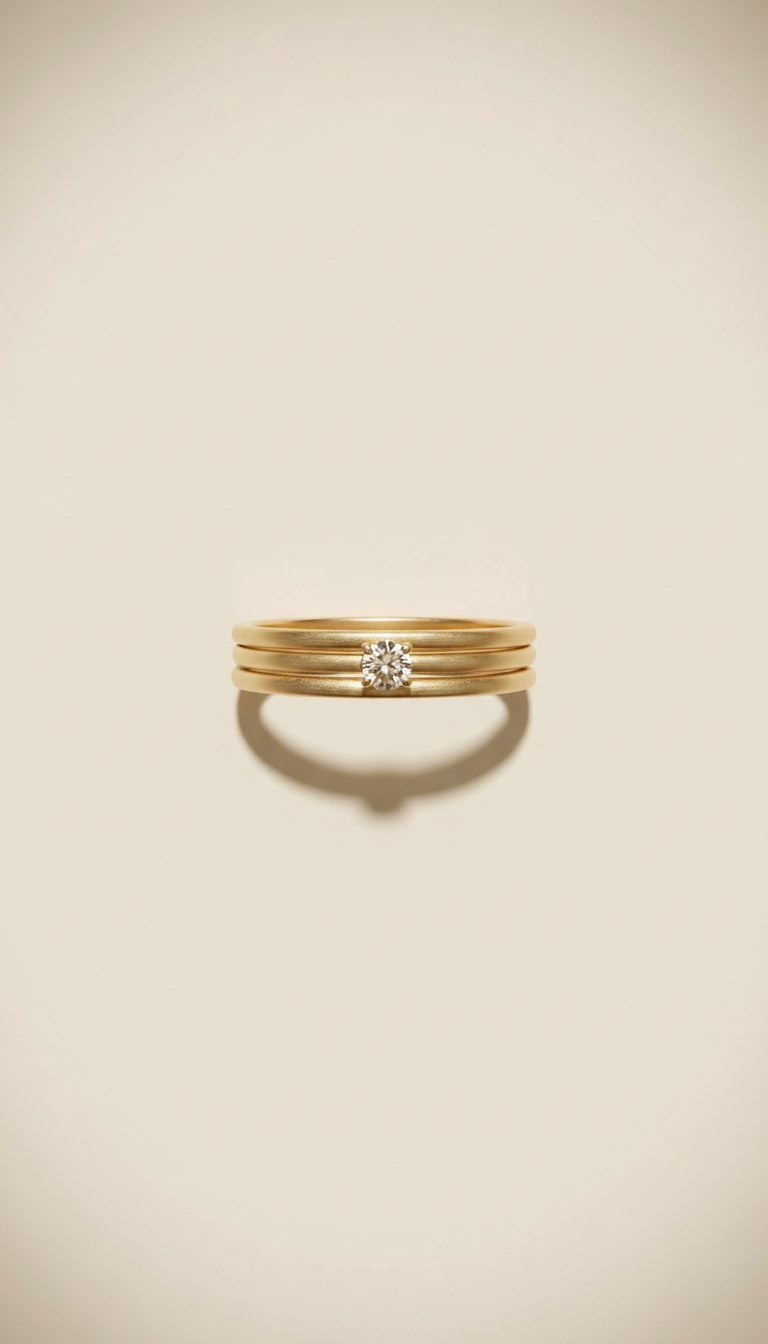 Set anillos minimalistas dorados