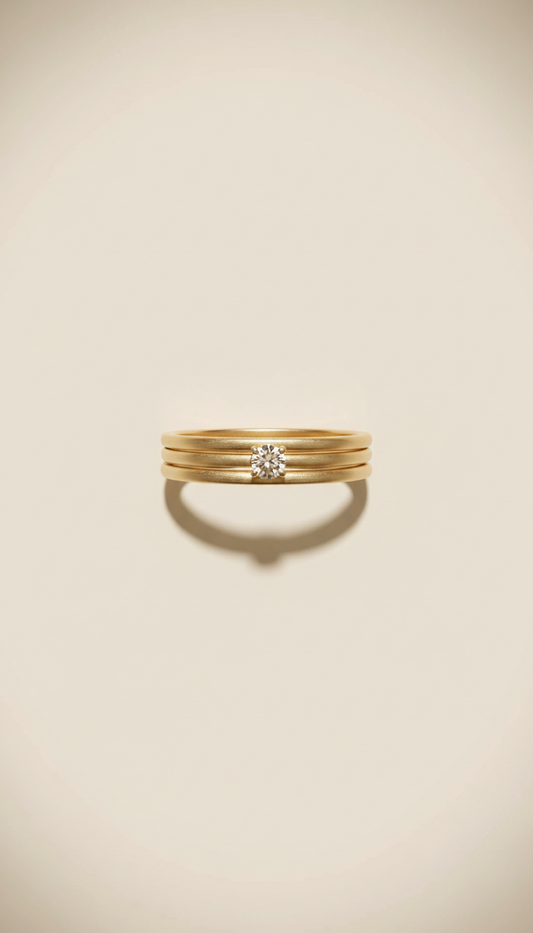 Set anillos minimalistas dorados