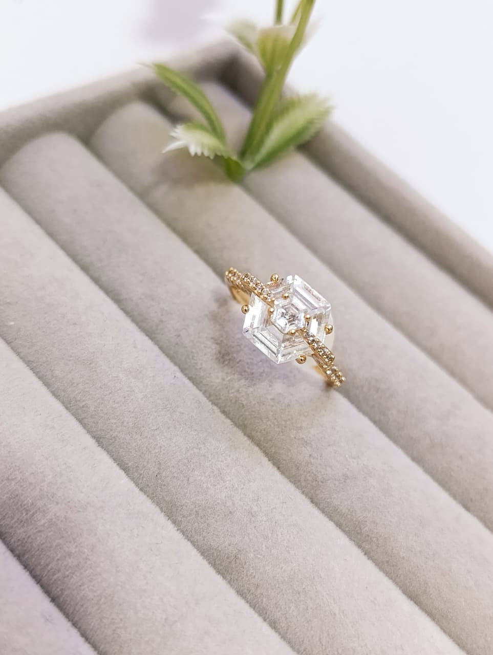 ANILLO PIEDRA HEXAGONAL