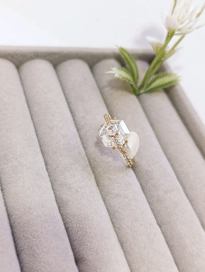 ANILLO PIEDRA HEXAGONAL