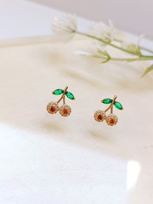 ARETES DE CEREZA CON PIEDRAS
