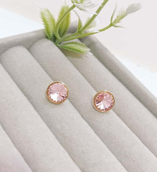 ARETES CRISTAL ROSA