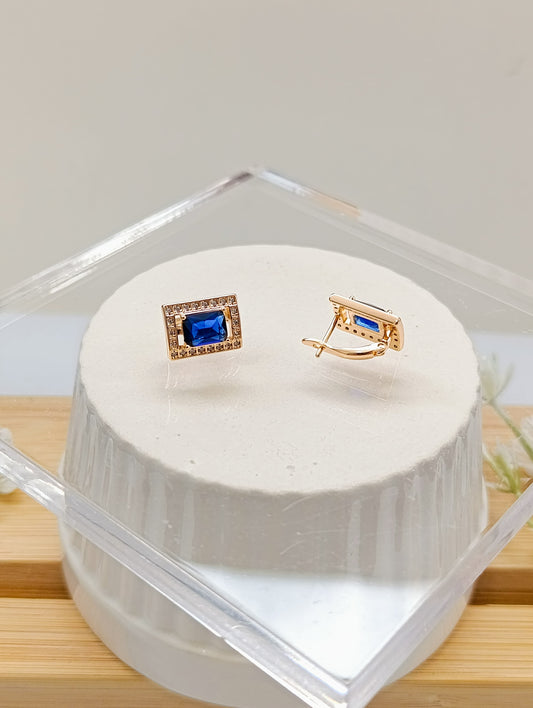 ARETES CUADRADOS PIEDRA AZUL
