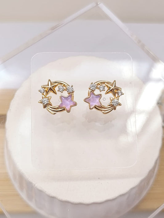 ARETES ESTRELLA LILA