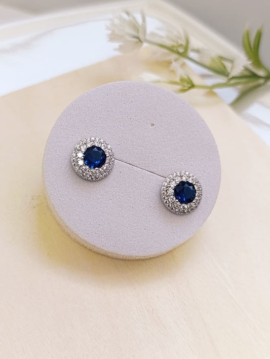 ARETES CON CIRCONIAS AZULES