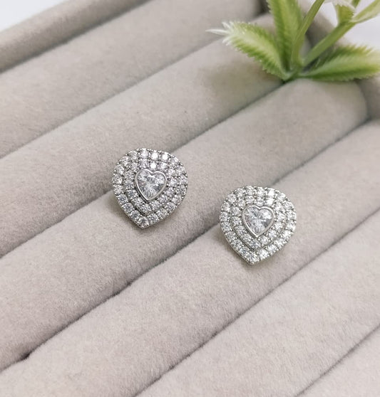 ARETES CORAZÓN CON CIRCONIAS