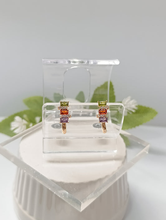 ARGOLLAS CON PIEDRAS DE COLORES