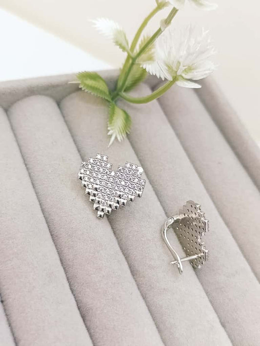 ARETES CORAZONES CON CIRCONIAS