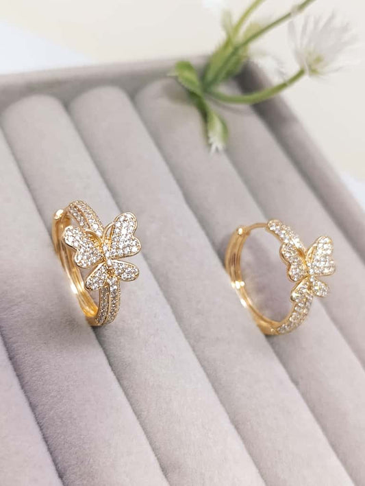 ARGOLLAS DE MARIPOSA CON CIRCONIAS