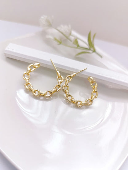 ARGOLLAS CADENITAS CON CIRCONIAS