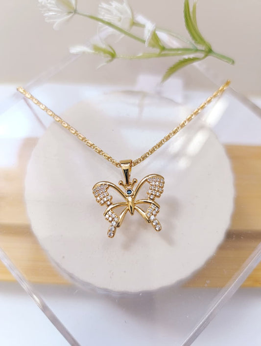 CADENA LABRADA DIJE MARIPOSA