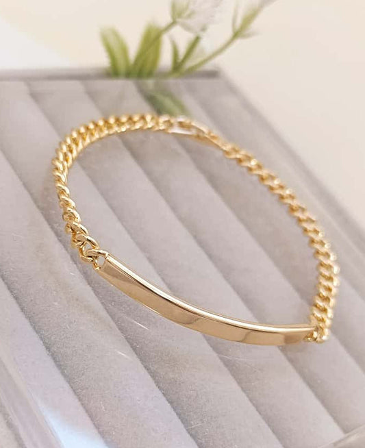 PULSERA CABALLERO MÓNACO DELGADA CON PLAQUITA