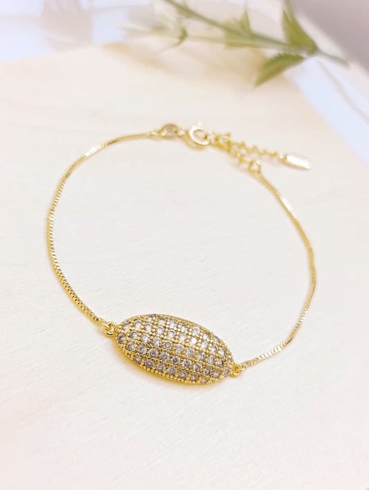 PULSERA DORADA PIEDRAS INCRUSTADAS