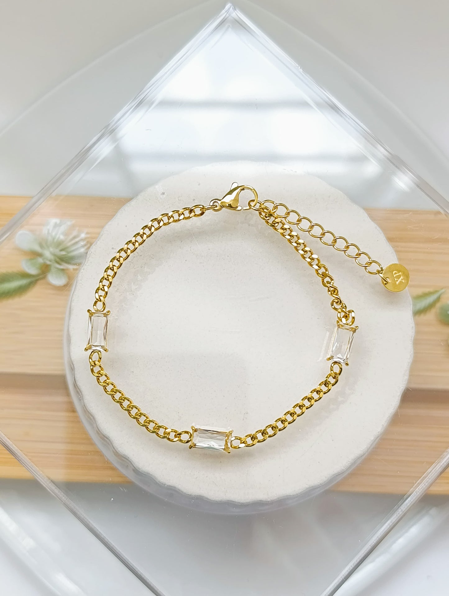 PULSERA RECTANGULOS TRANSPARENTES