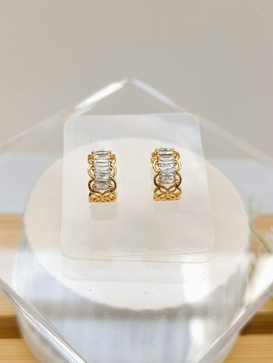 SEMI ARGOLLAS CON PIEDRAS RECTANGULARES